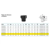 Tappo di chiusura completo polietilene PEHD ø90 mm VS0340009