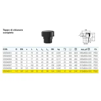 Tappo di chiusura completo polietilene PEHD ø110 mm VS0340011