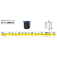 Manicotto prolungato per WC completo di tappo di protezione ø90 mm polietilene PEHD VS0356001