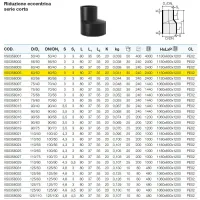 Riduzione eccentrica serie corta ø63/50 mm polietilene PEHD VS0358005