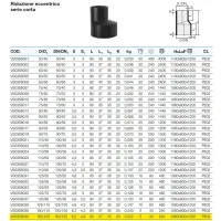 Riduzione eccentrica serie corta ø160/125 mm polietilene PEHD VS0358040