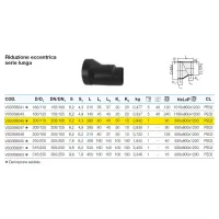 Riduzione eccentrica serie lunga ø200/110 mm polietilene PEHD VS0358045