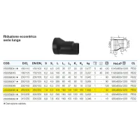 Riduzione eccentrica serie lunga ø250/200 mm polietilene PEHD VS0358055