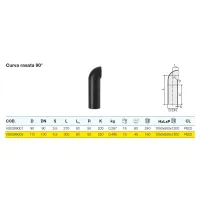 Curva rasata 90° ø110 mm polietilene PEHD VS0359003