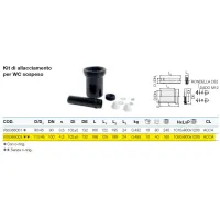 Kit di allacciamento per WC sospeso ø110 mm senza o-ring polietilene PEHD VS0366003