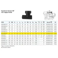 Ispezione lineare 90° con cappa tonda polietilene PEHD ø90 mm VS0348009