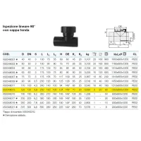 Ispezione lineare 90° con cappa tonda polietilene PEHD ø125 mm VS0348013