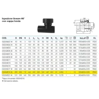 Ispezione lineare 90° con cappa tonda polietilene PEHD ø250 mm VS0348019