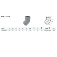 HTB curva 45° ø125 gamma PP3 VS0504065