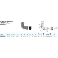 HTRB curva ridotta 40/50 1"1/4 con morsetto ø40/46 gamma PP3 VS0532001