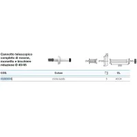 Cannotto telescopico completo di rosone, morsetto e bicchiere riduzione ø 40/45, colore cromo lucido VS0803545