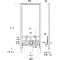 Bidet Block H 1140 struttura incasso per bidet sospeso per pareti leggere VS0857002