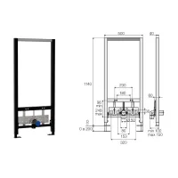 Bidet Block H 1140 struttura incasso per bidet sospeso per pareti leggere VS0857002