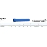 HTEM tubo di scarico 1 bicchiere in PP ø32 mm L. 500 mm - gamma Triplus VS0650005