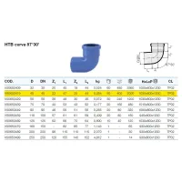 HTB curva 87°30' in PP a innesto ø40 mm - gamma Triplus VS0650419