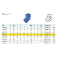 HTB curva 45° in PP a innesto ø90 mm - gamma Triplus VS0650445