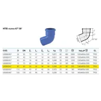 HTB curva 67°30' in PP a innesto ø90 mm - gamma Triplus VS0650447