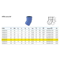 HTB curva 30° in PP a innesto ø110 mm - gamma Triplus VS0650453