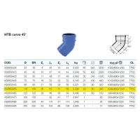 HTB curva 45° in PP a innesto ø110 mm - gamma Triplus VS0650455