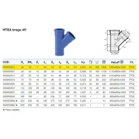 HTEA braga 45° in PP a innesto ø32/32 mm - gamma Triplus VS0650501