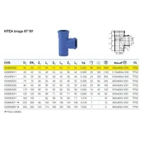 HTEA braga 87°30' in PP a innesto ø32/32 mm - gamma Triplus VS0650505