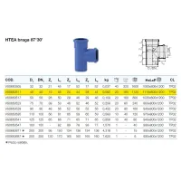 HTEA braga 87°30' in PP a innesto ø40/40 mm - gamma Triplus VS0650511