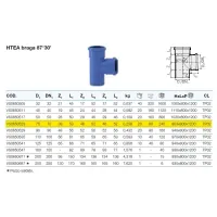 HTEA braga 87°30' in PP a innesto ø75/75 mm - gamma Triplus VS0650523