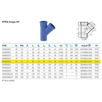 HTEA braga 45° in PP a innesto ø90/90 mm - gamma Triplus VS0650525