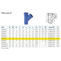 HTEA braga 45° in PP a innesto ø110/110 mm - gamma Triplus VS0650531