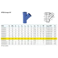 HTEA braga 45° in PP a innesto ø125/125 mm - gamma Triplus VS0650537