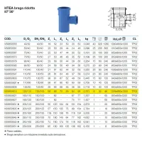 HTEA braga ridotta 87°30' in PP a innesto ø125/110 mm - gamma Triplus VS0650615