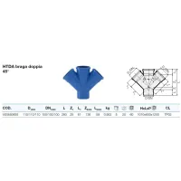 HTDA braga doppia 45° in PP a innesto ø110/110/110 mm - gamma Triplus VS0650655