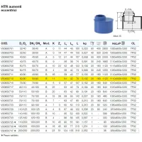 HTR raccordo aumento eccentrico ad innesto ø50/90 mm - gamma Triplus VS0650713