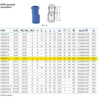 HTR raccordo aumento eccentrico ad innesto ø75/90 mm - gamma Triplus VS0650715