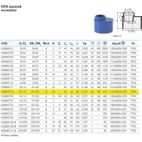 HTR raccordo aumento eccentrico ad innesto ø50/110 mm - gamma Triplus VS0650719