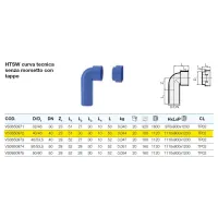 HTSW curva tecnica senza morsetto con tappo ø40 mm - gamma Triplus VS0650972