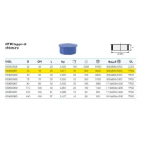 HTM tappo di chiusura per tubi di scarico in PP ad innesto ø40 mm L. 32 mm - gamma Triplus VS0650951