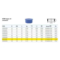 HTM tappo di chiusura per tubi di scarico in PP ad innesto ø125 mm L. 51 mm - gamma Triplus VS0650961