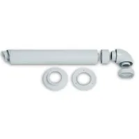 Vaillant prolunga scarico fumi orizzontale lungh.1 mt coassiale 60/100 mm con curva 90° e terminale antivento 303845