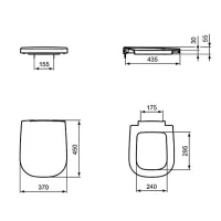 Sedile copriwater per vasi modello SOFTMOOD/ACTIVE IDEAL STANDARD. In materiale plastico termoindurente pesante. Cerniere con chiusura classica. T639101