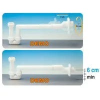 Sifone "ECCENTRICO" per bidet completo di raccordo 1" - 1"1/4 uscita ø 32-40 1643.001