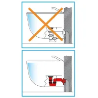 Sifone "ECCENTRICO" per bidet completo di raccordo 1" - 1"1/4 uscita ø 32-40 1643.001