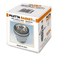 Piletta BASKET "MINI" senza troppo-pieno per lavelli inox con foro ø60 flangia ø70 uscita 1"1/2 Gas 1954.007