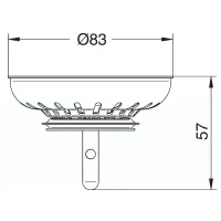 Griglia basket inox per piletta lavello foro ø90 8.8445.01