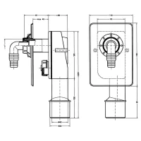 Sifone lavatrice ad incasso con rosone e portagomma cromati M623