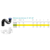 Sifone per turca 45° DN 110 PE 923552