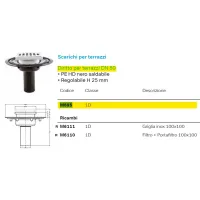 Scarico diritto per terrazzi DN 50 PE M695