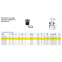 Raccordo con dado ottone girevole completo di guarnizione ø40 - 1"1/4 - gamma HDPE VS0700043