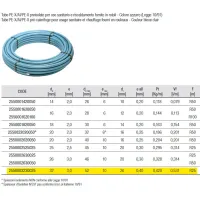 Tubo PE-X/Al/PE-X ø32x3 multistrato preisolato per uso sanitario e riscaldamento fornito in rotoli - Colore azzurro (Legge 10/91) - Rotolo da 25 metri 2550003230025