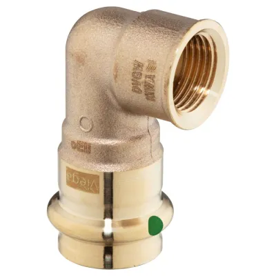 Gomito a 90° ø22x1/2"F Sanpress con SC‑Contur bronzo, estremità a pressare femmina, filettatura Rp 298234